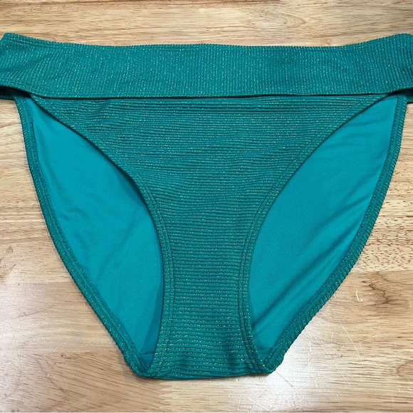 1183 - NWOT's Old Navy Spearmint Green & Gold Metallic High Waisted Bikini (2X) - Picture 4 of 9